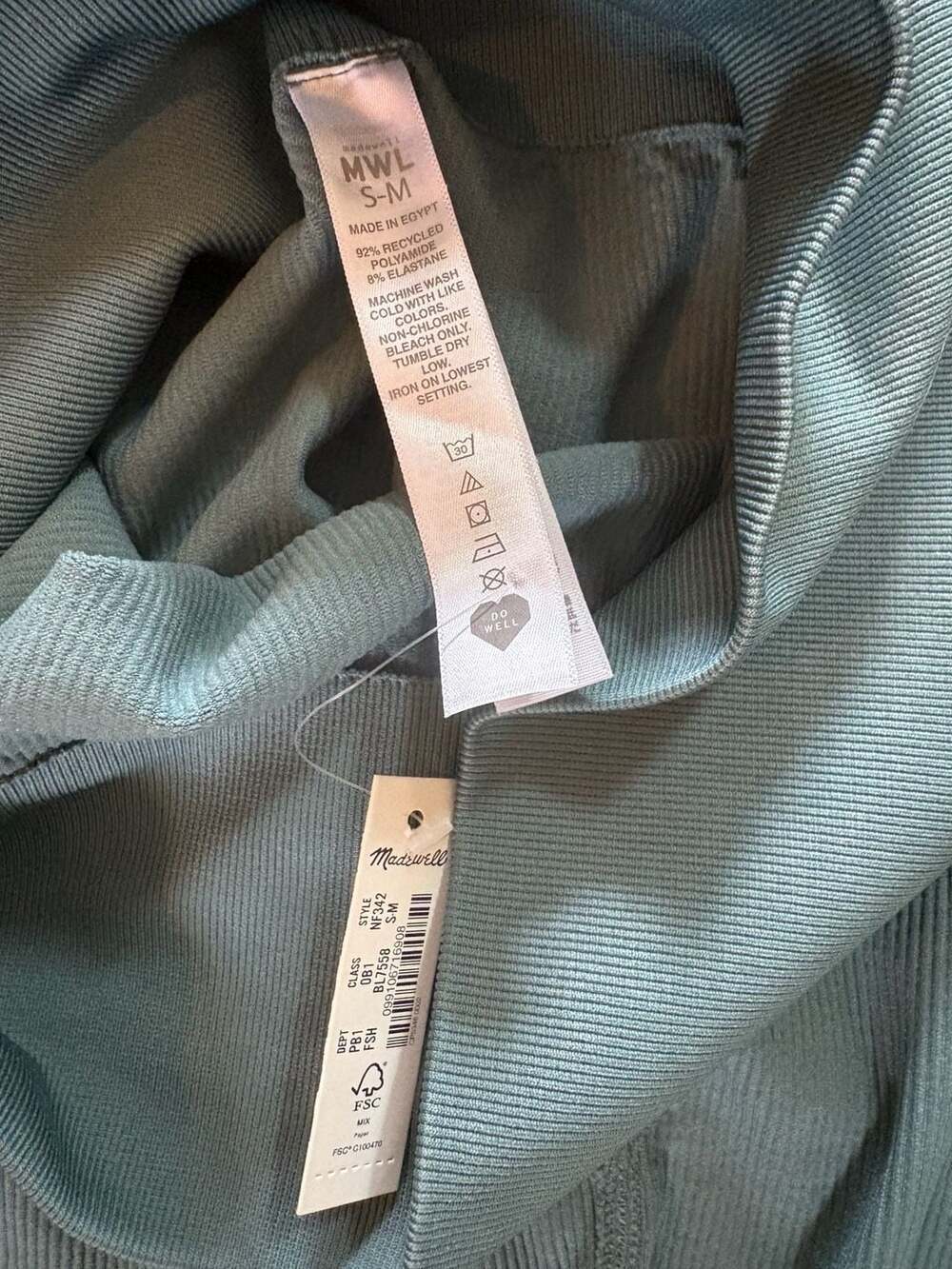 Madewell MWL Seamless Ribbed Leggings Size S-M - Picture 3 of 4